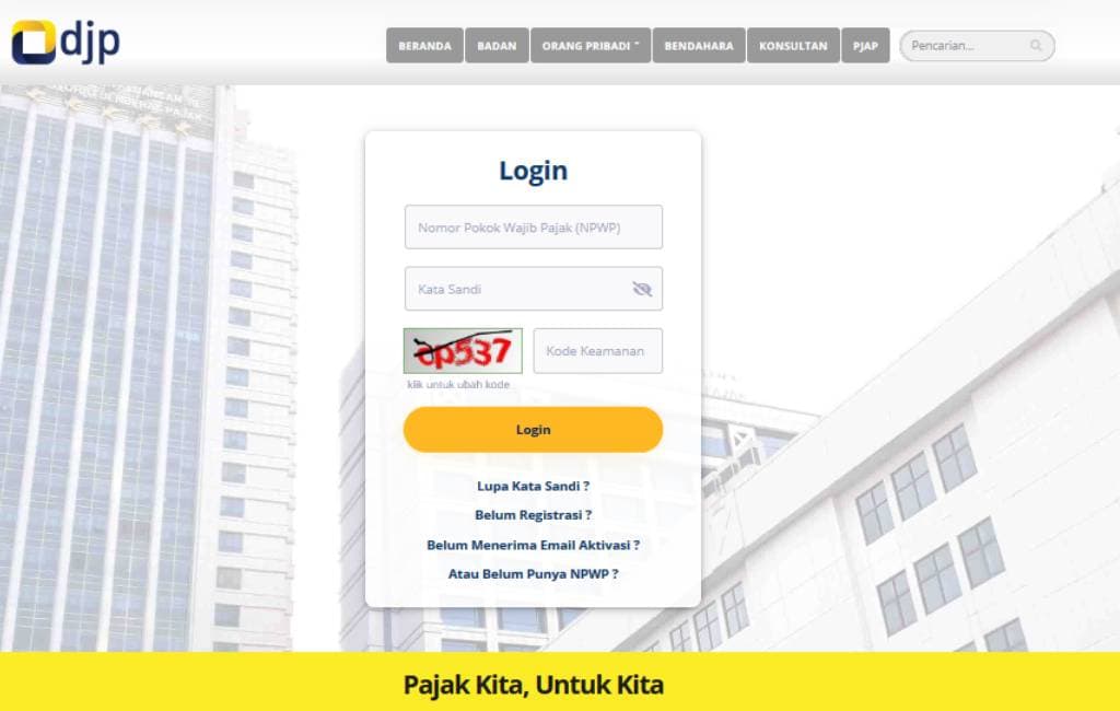 DJP Pajak Online Layanan Pajak Online Terintegrasi
