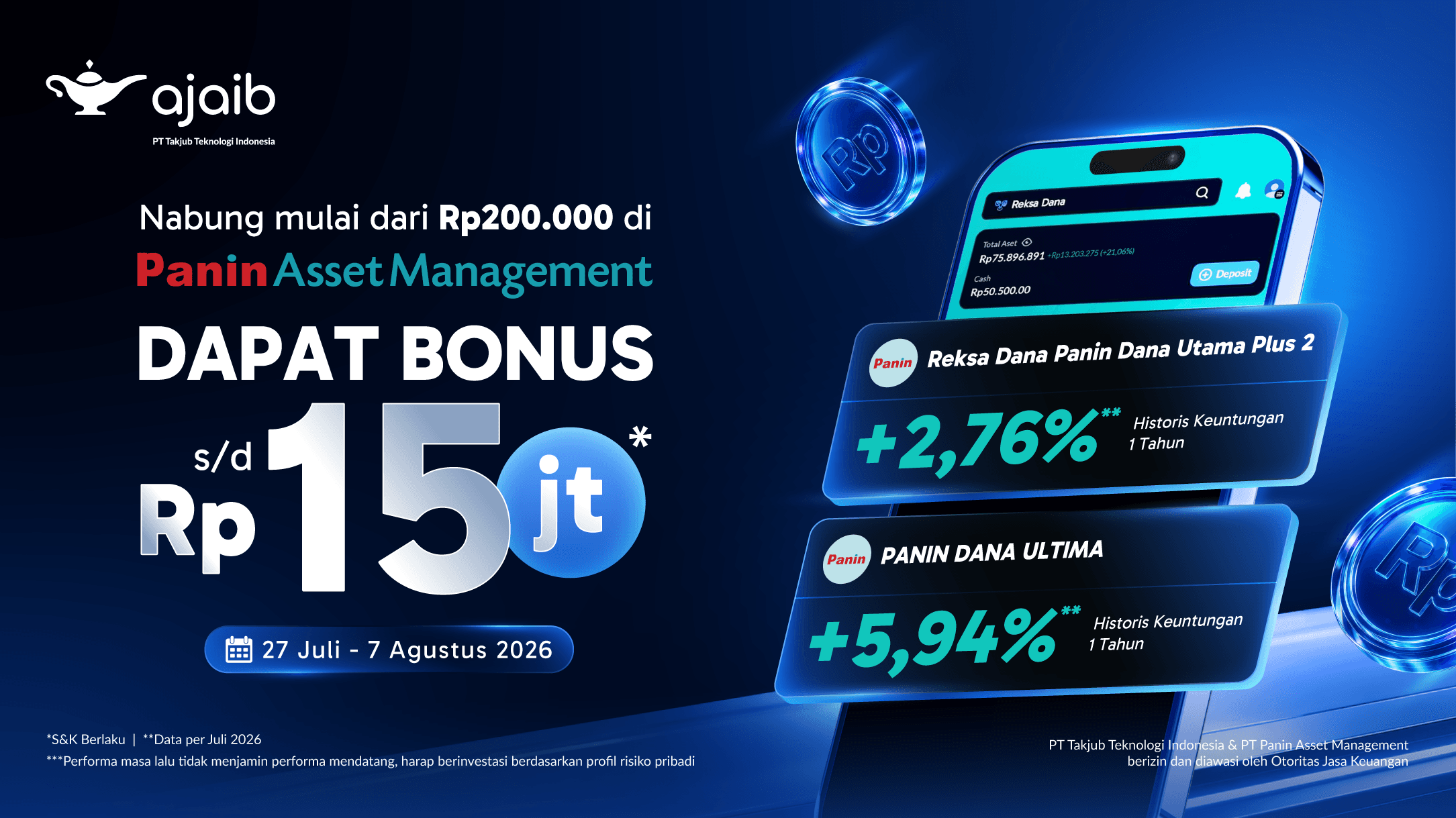 Nabung Mulai 200RB Bersama Panin, Bonus s/d 15JT