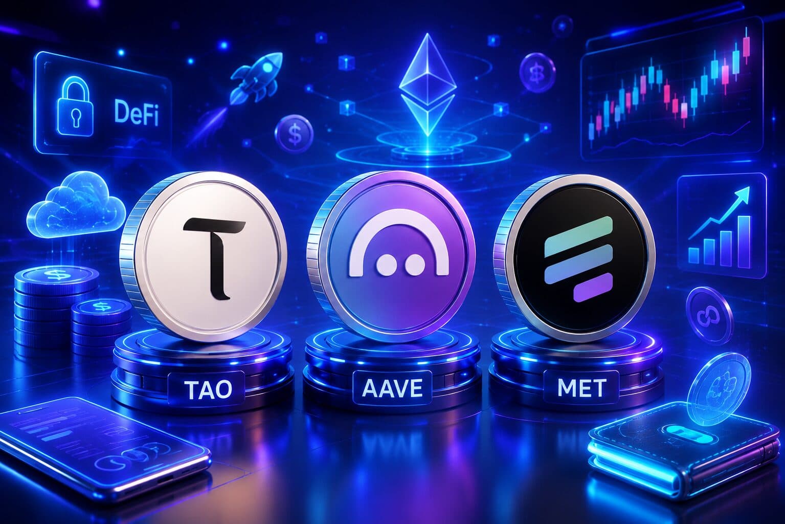 Rekomendasi Kripto Hari Ini (TAO, AAVE, MET)
