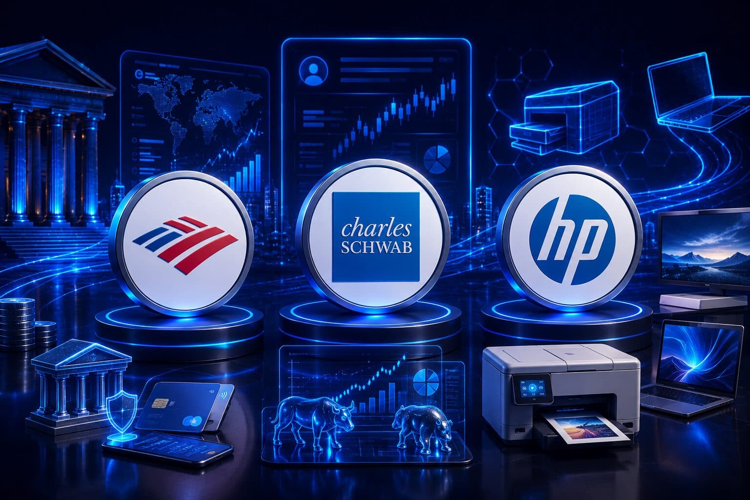 Rekomendasi Saham Amerika Hari Ini (HPQ, SCHW, BAC)