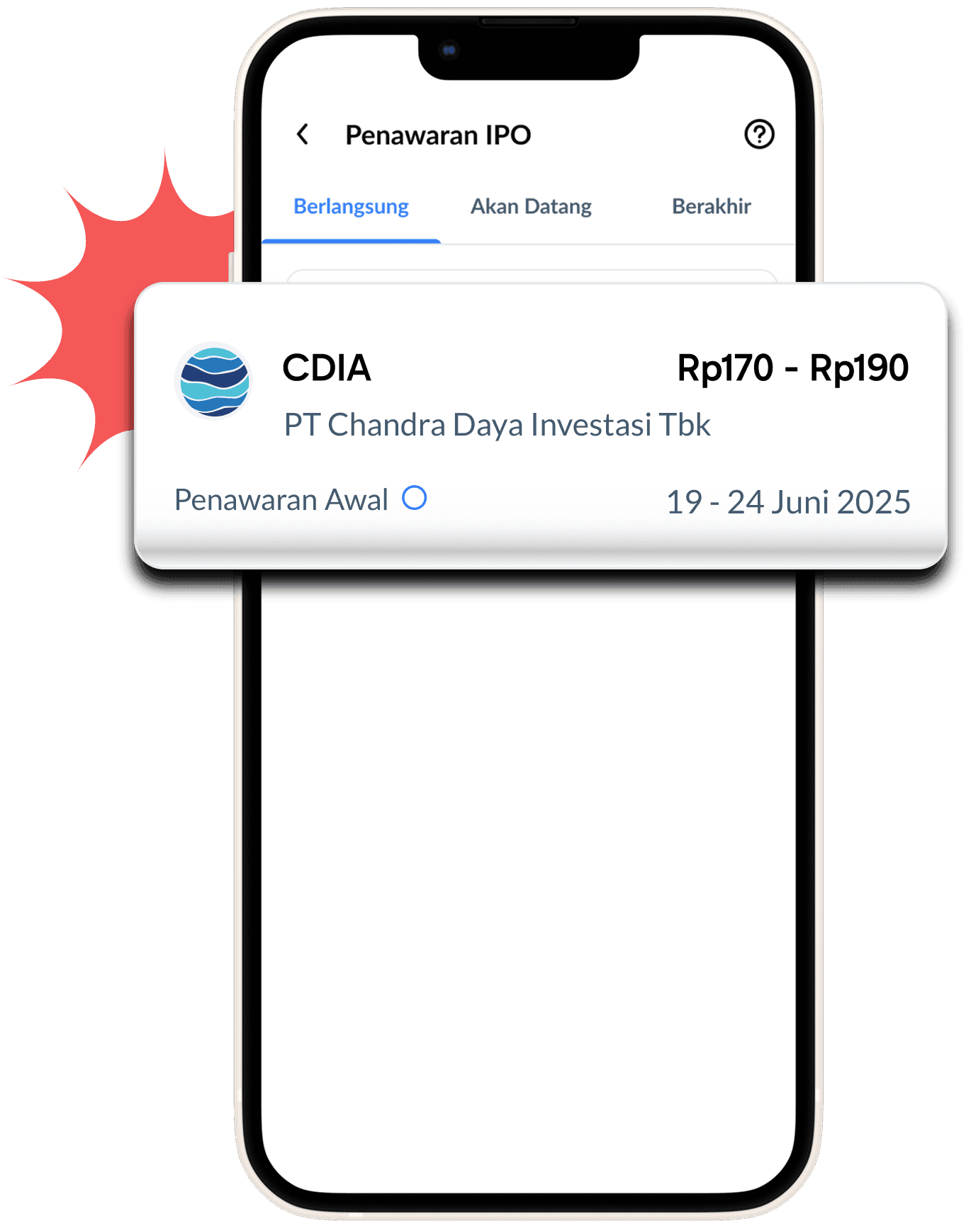 Pilih menu e-IPO di halaman beranda, dan pilih **Superbank**