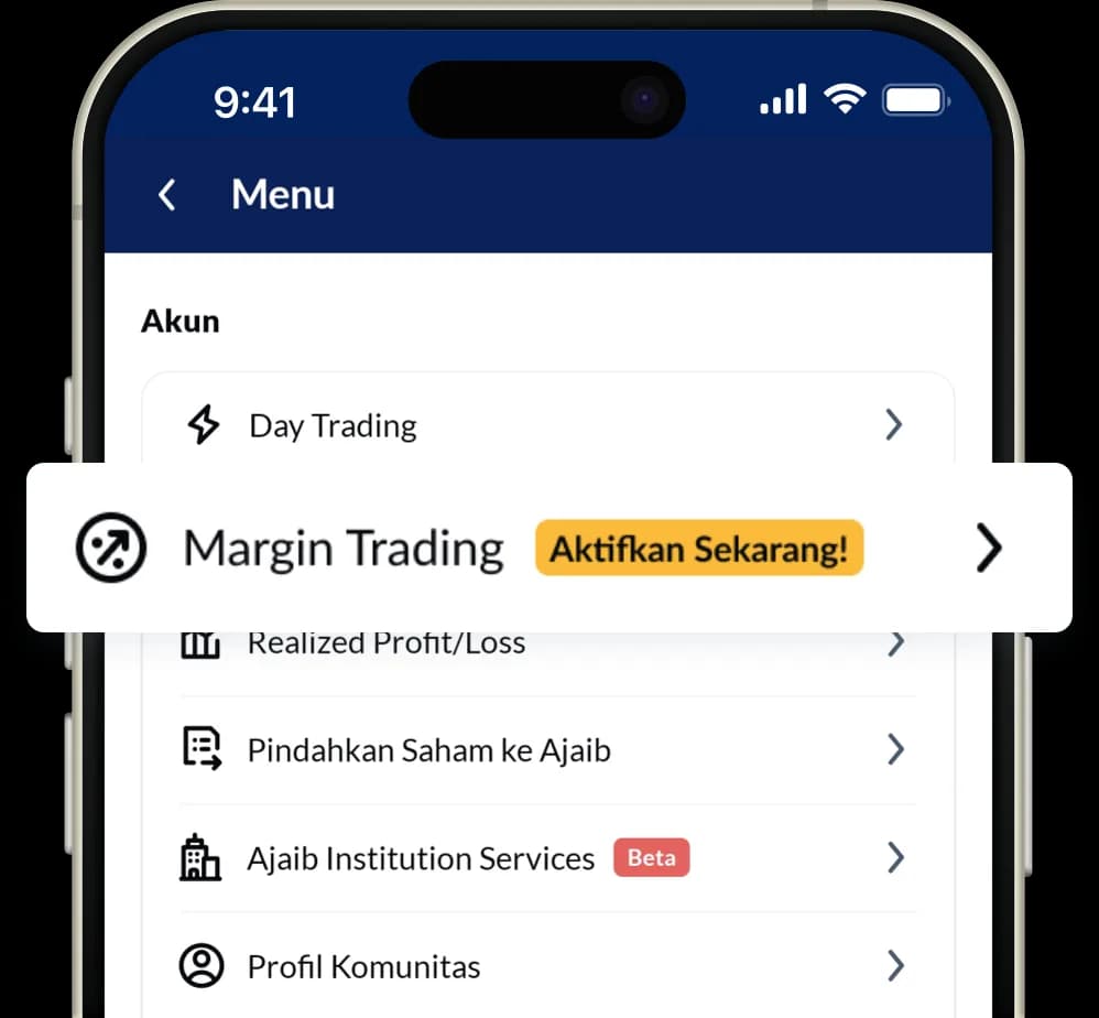 Langkah 1: Buka aplikasi Ajaib, pilih menu Margin Trading