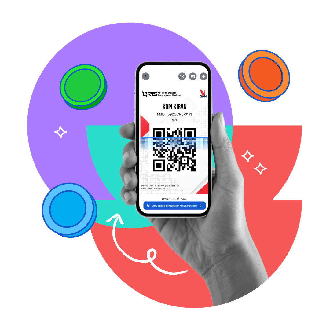 Stockback adalah Cashback saham yang bisa kamu dapatkan setiap kali bertransaksi dengan QRIS & Pembayaran Tagihan di Ajaib.