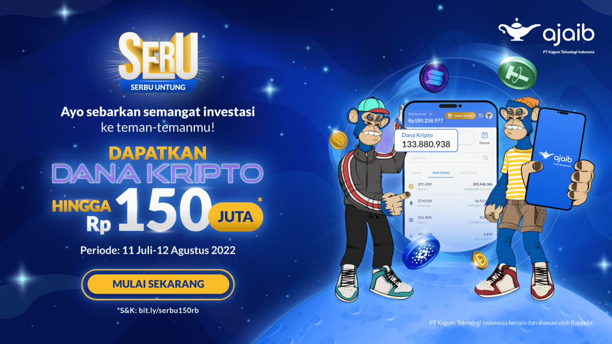 Ajak Teman Investasi di Ajaib Kripto dan Dapatkan Dana Kripto Rp150.000!