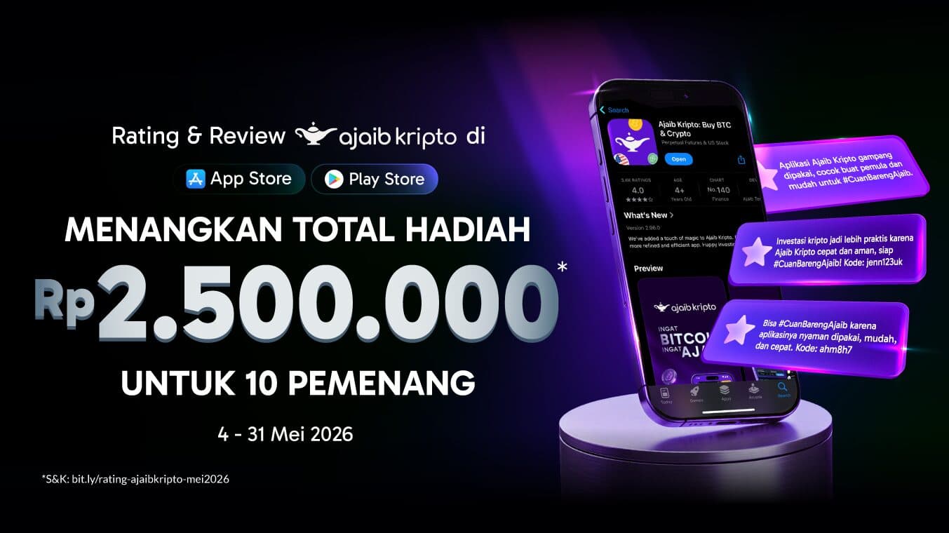 Saatnya Rate & Review Ajaib Kripto, Menangin Hadiah Total 2.5JT!