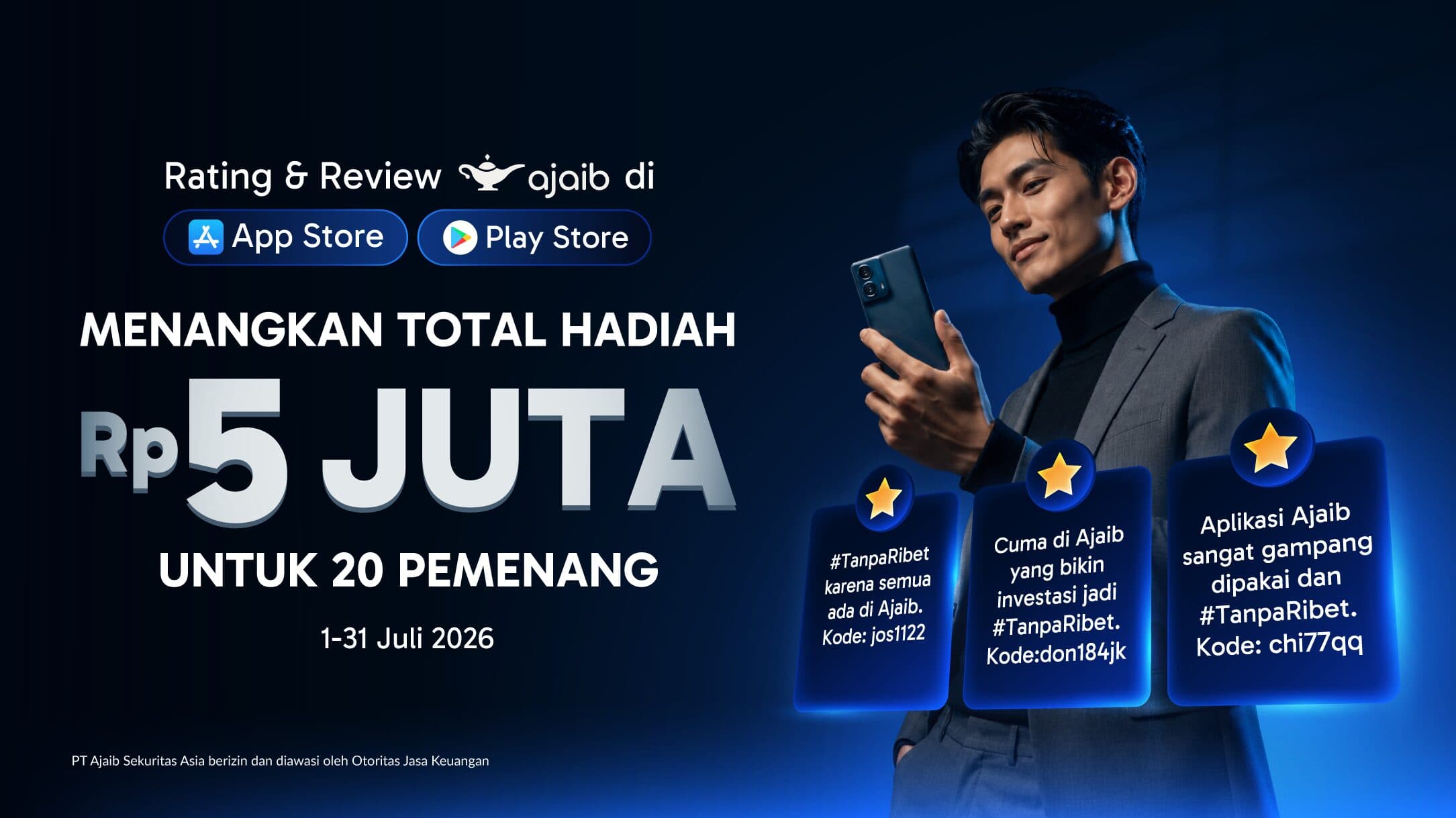 Rate & Review Ajaib dan Bawa Pulang Bonus Saldo Hingga 5JT!