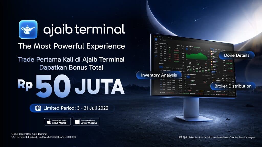 Trade Pertama Kali di Ajaib Terminal, Dapatkan Bonus Total Rp50 Juta