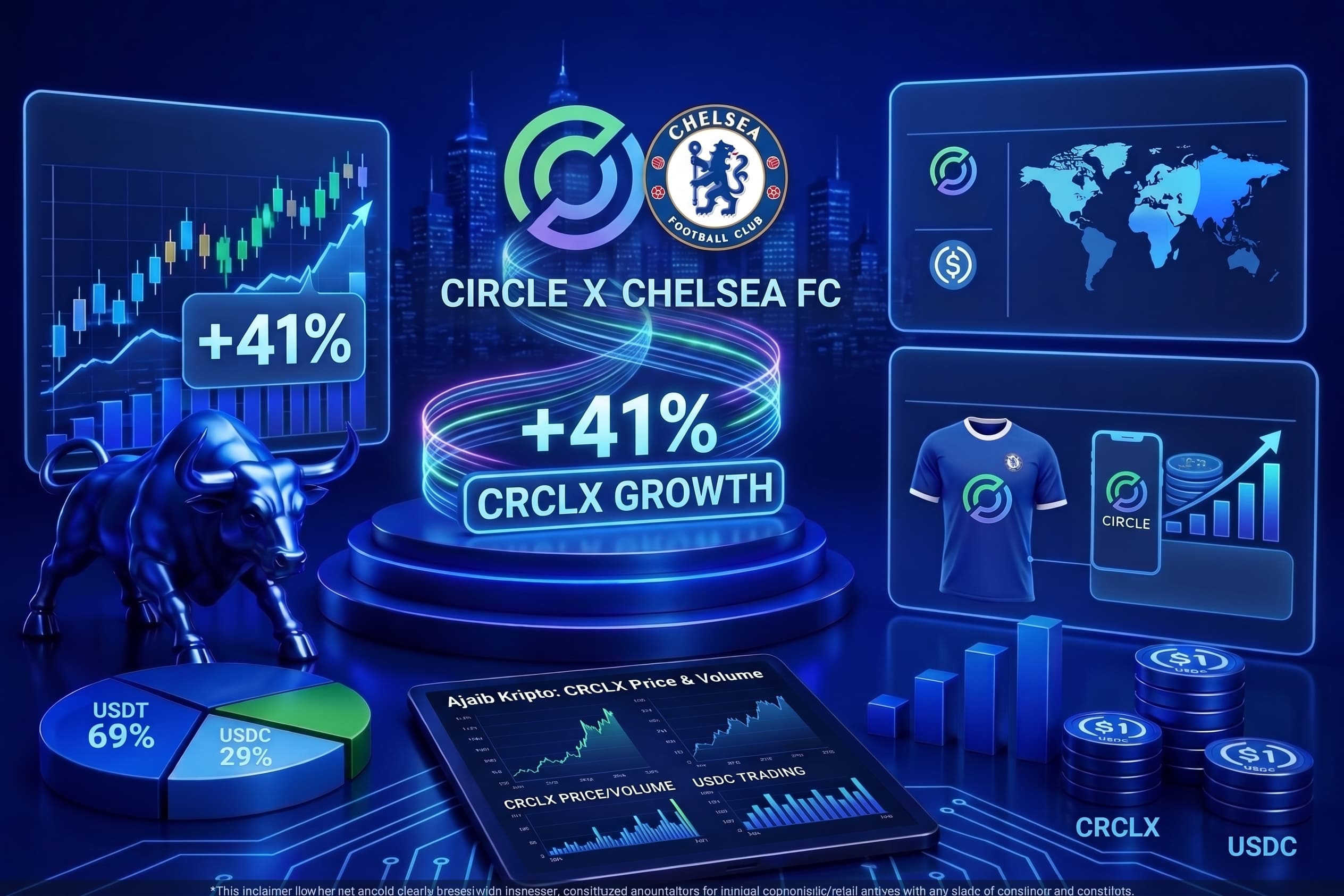 Circle (USDC) Jadi Sponsor Utama Chelsea FC, Saham Tokenisasi CRCLX Melesat 41%