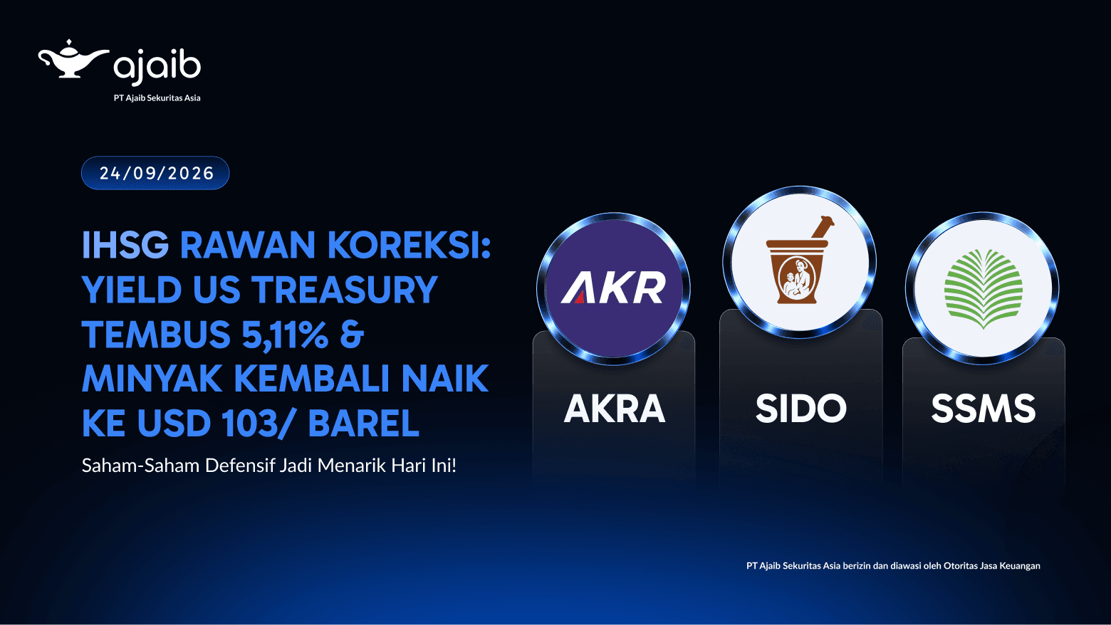 Rekomendasi Saham Hari Ini: AKRA, SIDO, dan SSMS