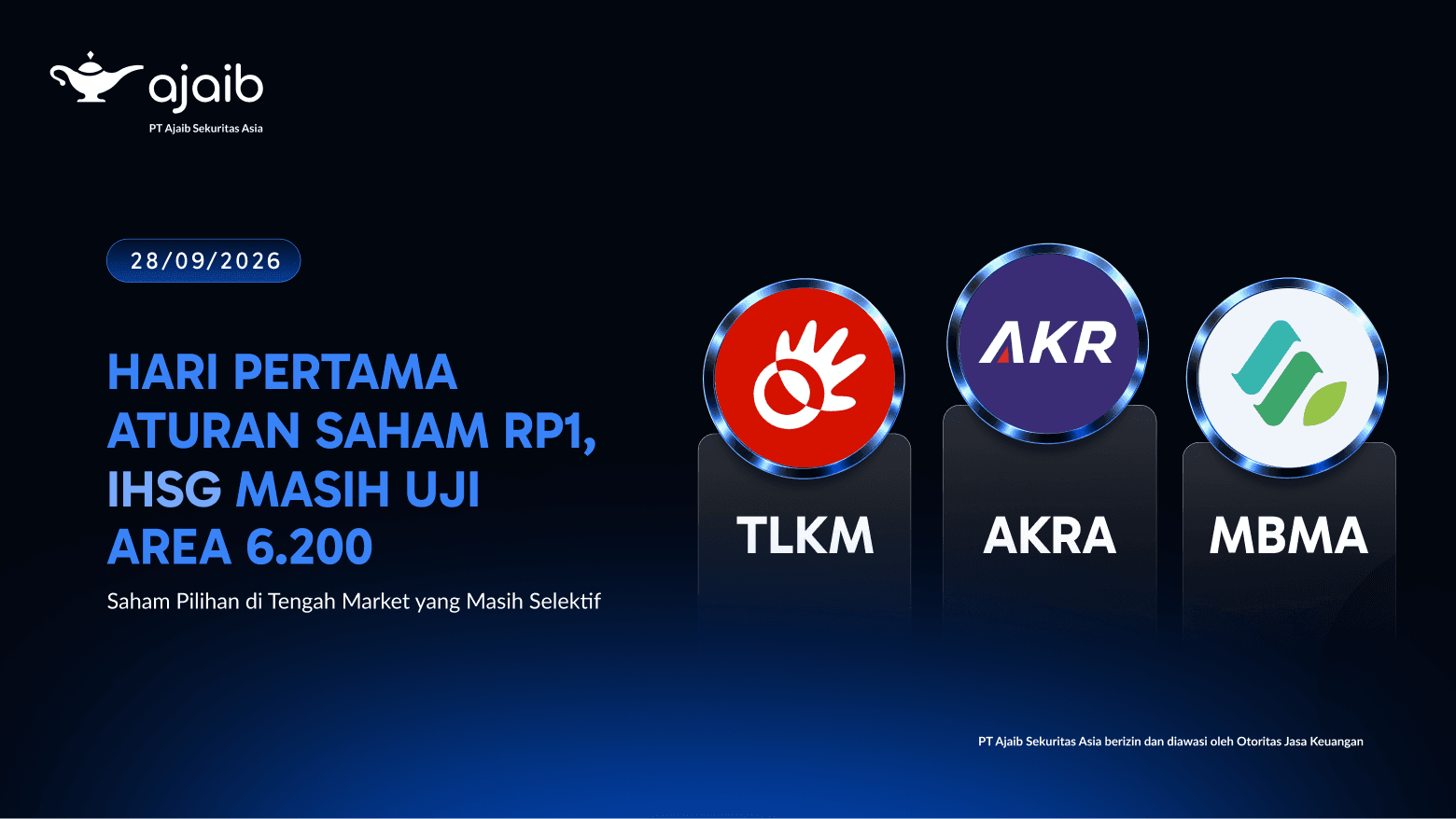 Rekomendasi Saham Hari Ini: Aturan Saham Rp1 Mulai Berlaku, Intip TLKM, AKRA, MBMA