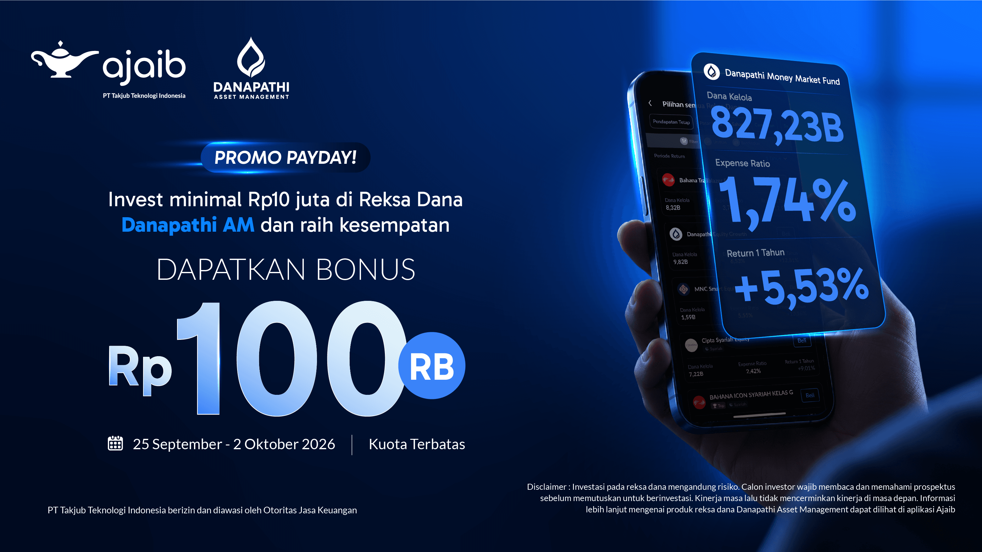 Invest Minimal Rp10 Juta di Reksa Dana Danapathi AM dan Dapatkan Bonus Rp100 Ribu