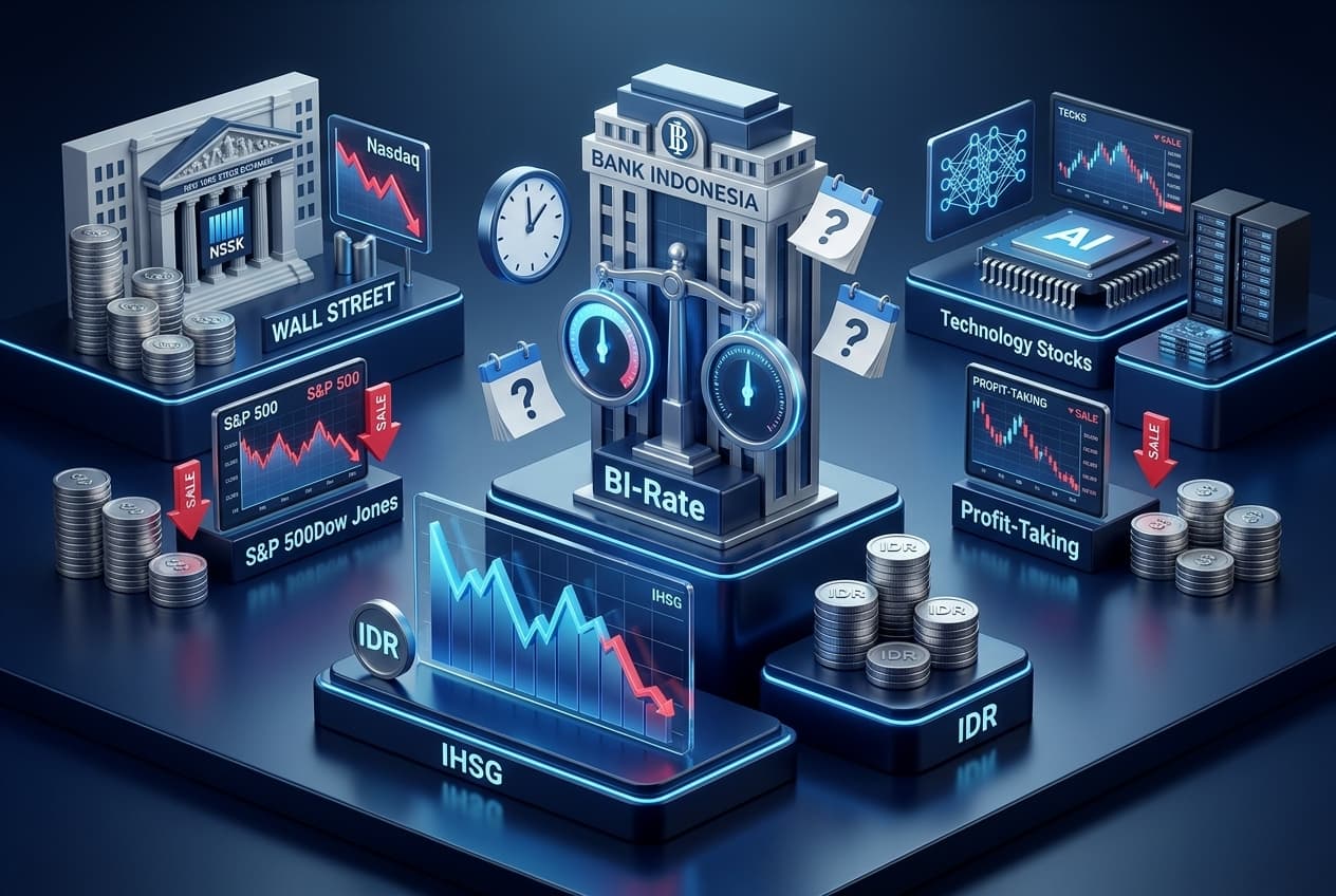 Menanti BI-Rate Pekan Ini, Wall Street Koreksi Imbas Profit Taking Saham AI