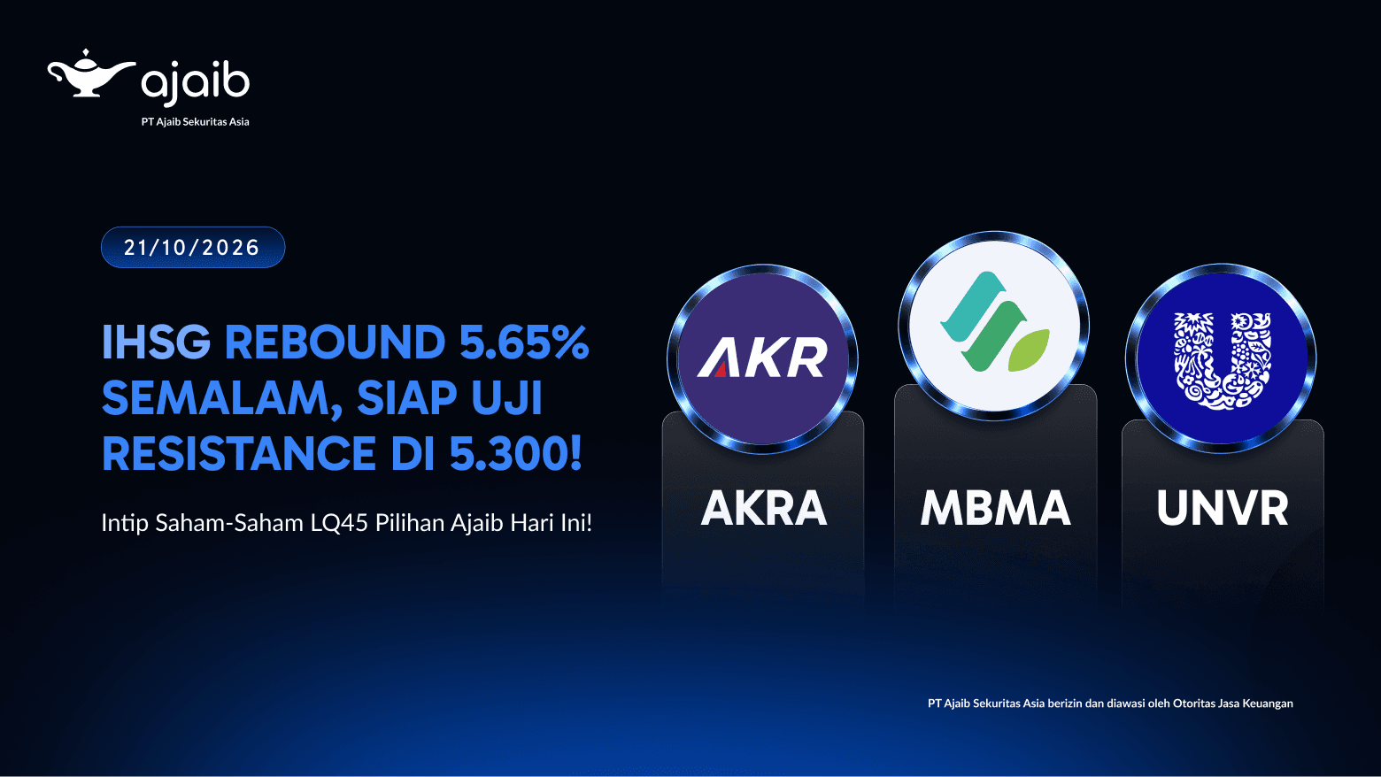 Rekomendasi Saham Hari Ini: AKRA, MBMA, dan UNVR